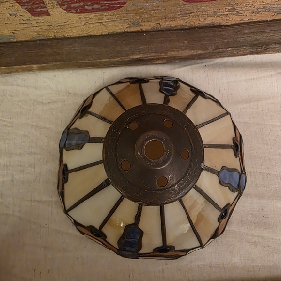 Stained Glass Lamp Shade with Dragonfly Design - Picture 2 of 4